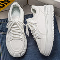 2026 spring new men's shoes: breathable, high-end, thick-soled, height-increasing white sneakers - youth sports & casual skate shoes for men