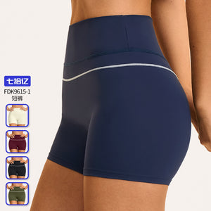 new yoga shorts - high-waisted, color block, tummy control, butt-lifting, high-stretch, 3/4 length athletic shorts for women (style 9615)