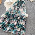 Vacation style whitecut outtopsprinting skirttwo-piece setfemale springautum royal sister outfitelegantsuit skirt