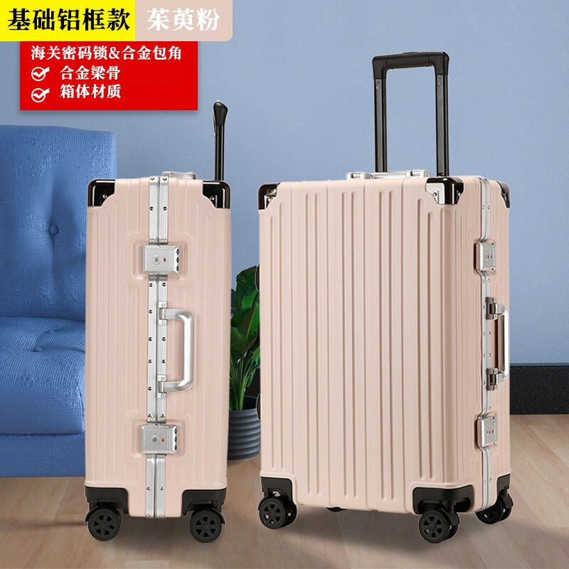 Men's and women's trolley cases, aluminum frame luggage, universal wheel 24 suitcases 20 boarding cases, password luggage manufacturers wholesale