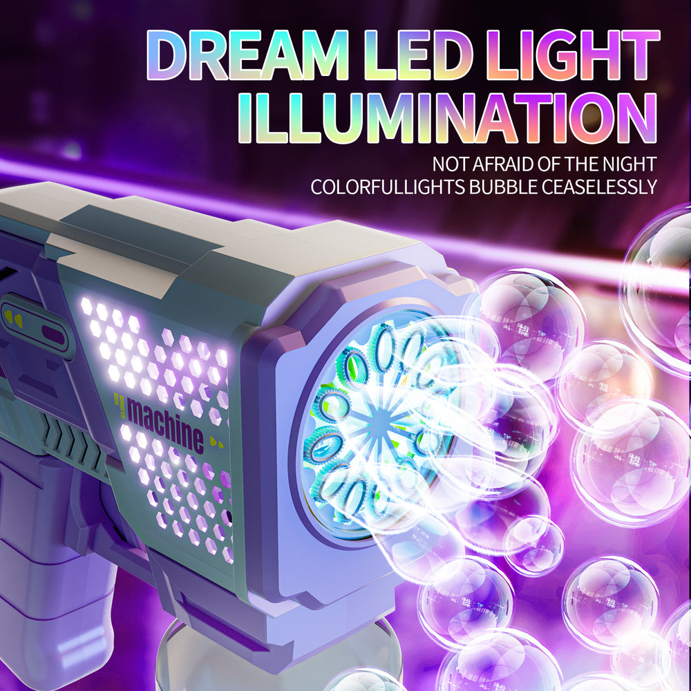 new product: fully automatic light-up bubble machine, electric mechanical bubble gun, outdoor toy for kids, gift for boys and girls