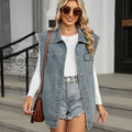 Wish fashion cross-border women's clothing   new washed denim loose vest cardigan top