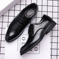 British style pointed-toe men's leather dress shoes - casual, trendy, formal, lace-up, korean style, wedding shoes - dropshipping available