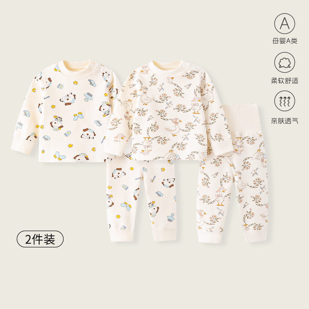 Kidsfall and winter shu velvet cloud-like cotton 300g autumn clothes high waist belly protection boneless type a heattechintimatessuit