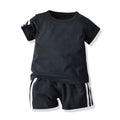 New arrivals: children's summer short-sleeve and shorts sets - candy colors, casual style, crew neck. wholesale available, ready to ship