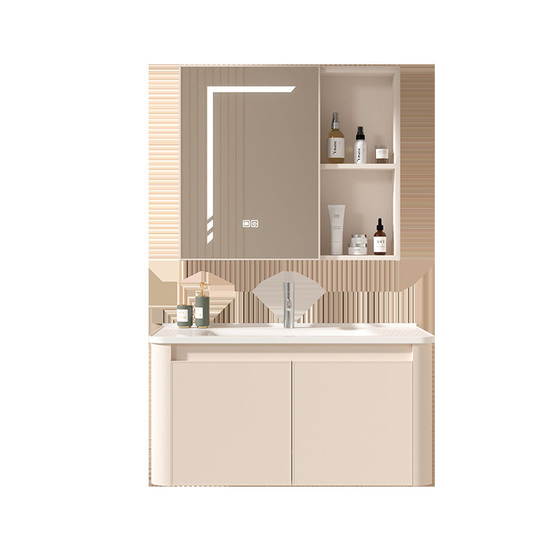 Space aluminum bathroom cabinet ceramic wash basin cabinet combination bathroom wash basin cabinet waterproof moisture-proof basin