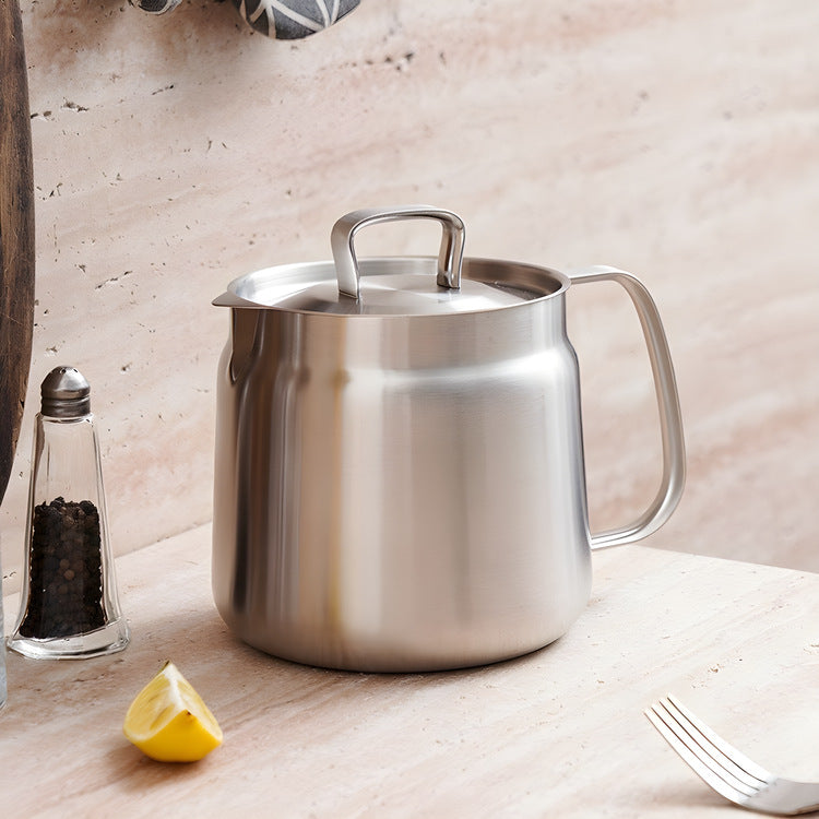 304 stainless steel uncoated multi-purpose pot with strainer, oil skimmer, kitchen lard container, small fryer - customizable