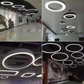 Round led pendant light - ideal for shopping malls, supermarkets, gyms, offices, and industrial spaces - hollow round design