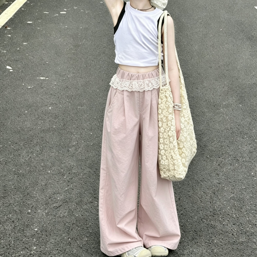 [nai fu butt curtain pants] girls summer thin quick-drying wide-leg workwear pants fashioneasiest for matchcasualpants
