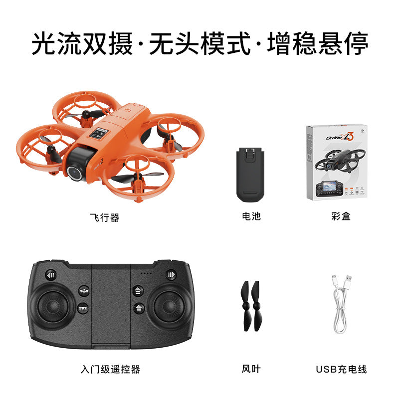 Yl3 mini quadcopter with screen, hd dual camera aerial photography drone, optical flow positioning remote control aircraft toy