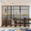 New chinoiserie screen partition living room for home blocking grids solid wood foldablemovable entrance hall office seat screen