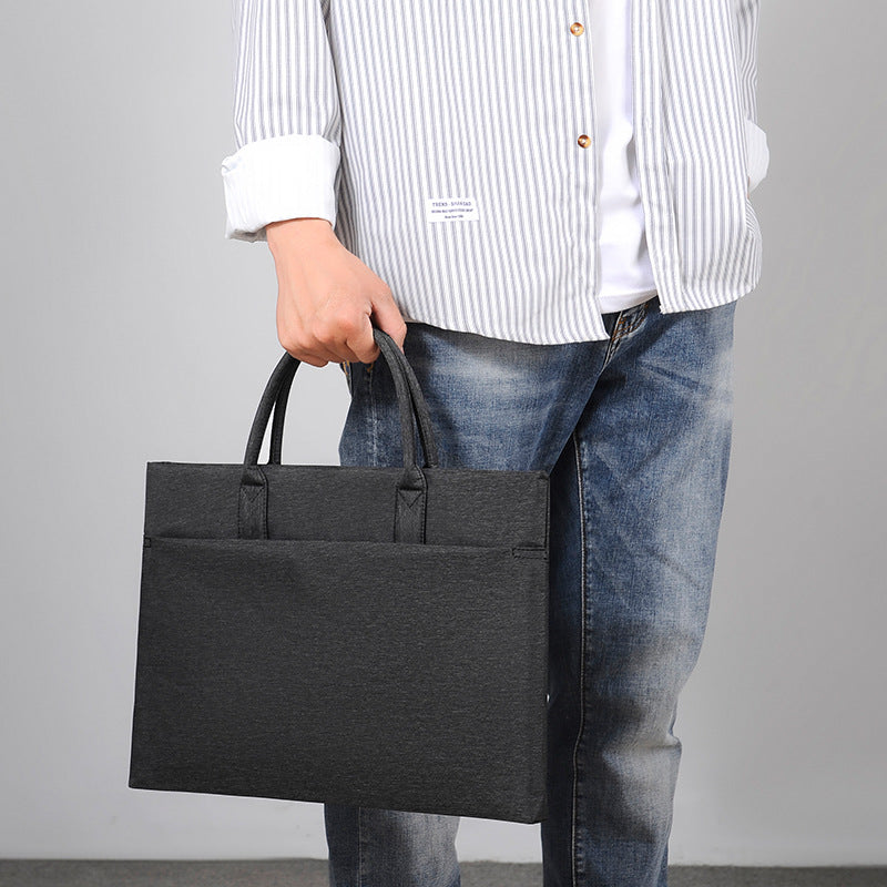 New Men's Portable Documents Information Bag Computer Bag Business Office Meeting Bag Wholesale Stylish Simple Briefcase