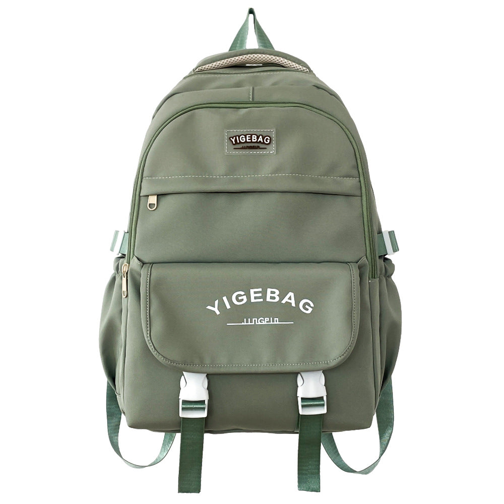 Cross-border casual backpack nylon material middle school student college student schoolbag wear-resistant large capacity can be printed logo