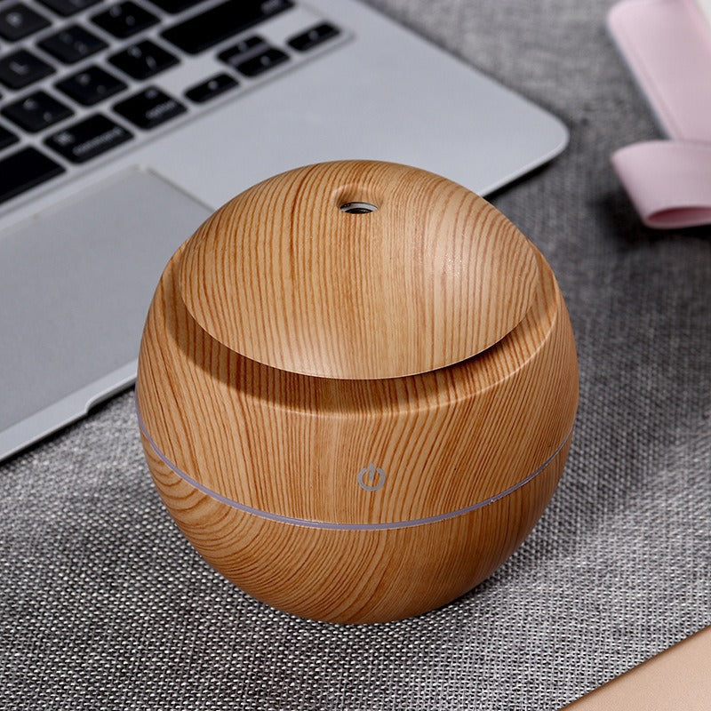 Wood grain round spray mushroom humidifier silent usb air aromatherapy machine mini vase wood grain humidifier
