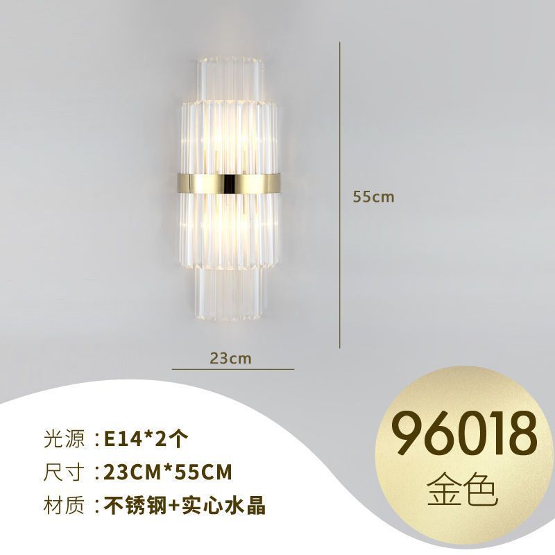 Accessible luxury style crystal wall lamp casual living room tv background wall bedroom bedside corridor aisle staircase wall lamp