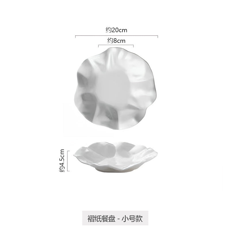 Casual boutique dish plate restaurant asymmetrical ceramic plate special-shaped stylish artistic conception for home creative cold dish plate