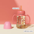 Baby bottle straw cup - ppsu sippy cup for infants and toddlers (1-3 years & up) - durable, spill-proof training cup