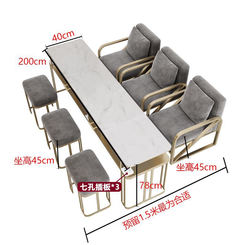 New arrival manicure table and chair suit single double three-person multi-functional manicure tableaccessible luxury vacuum cleaner manicure table marble