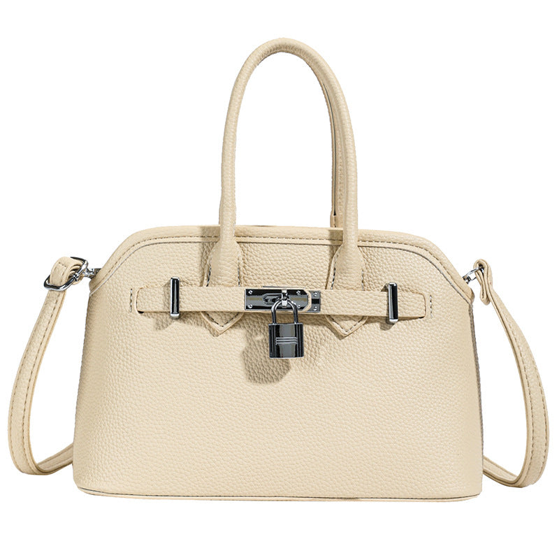 Cross-border retro handbag women's soft leather Kelly bag 2025 new high-end messenger bag versatile shoulder shell bag