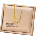 [titanium steel] japanese and korean popular fashion full diamond heart necklace for women, high-end light luxury copper inlaid zirconium clavicle chain accessories