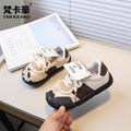 Vancahao niche style design kidsretro round toe flats german training shoes spring & fallnew arrivalkidscasual sneakers
