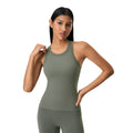 Spring/summer new racerback sports bra top for women - padded, slim-fit, sleeveless workout yoga top d25057