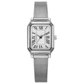 Vintage small square dial elegant student watch niche high-end metal mesh strap women's quartz watch wholesale