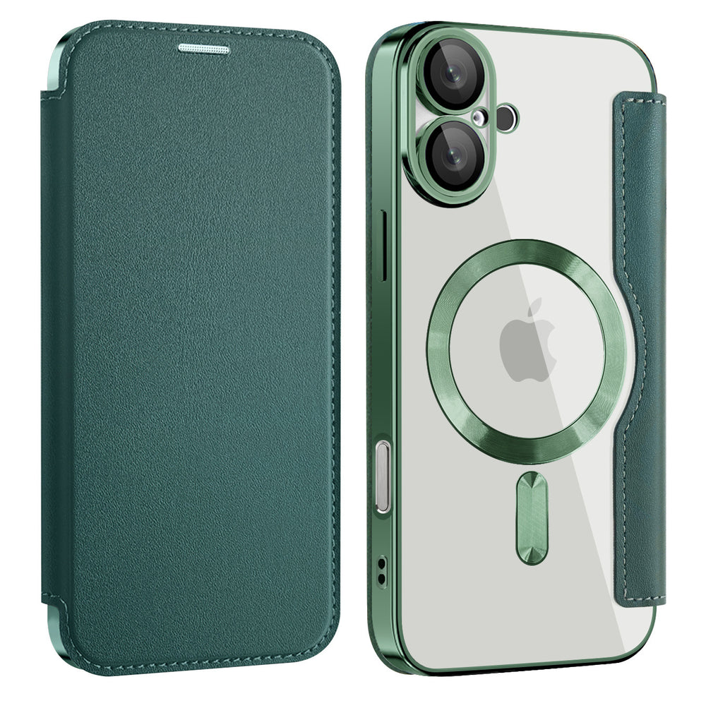 Popular apple 16plus flip leather case mobile phone case iphone15 magnetic anti-fall 13 protective cover cross-border