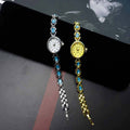 Used women's watch, elegant small gold watch, small dial, gold original design, accessible luxury, niche brand, chain strap, high-end wristwatch