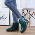Wholesale women's safety short boots: low-cut, waterproof, non-slip rain boots for kitchen work, thickened and warm rain boots for adults