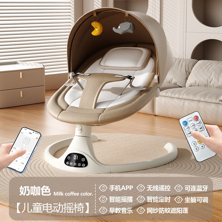 Baby Electric Soothing Cradle Bed Artifact Baby Multifunctional Sitting and Reclining Rocking Chair APP Remote Control