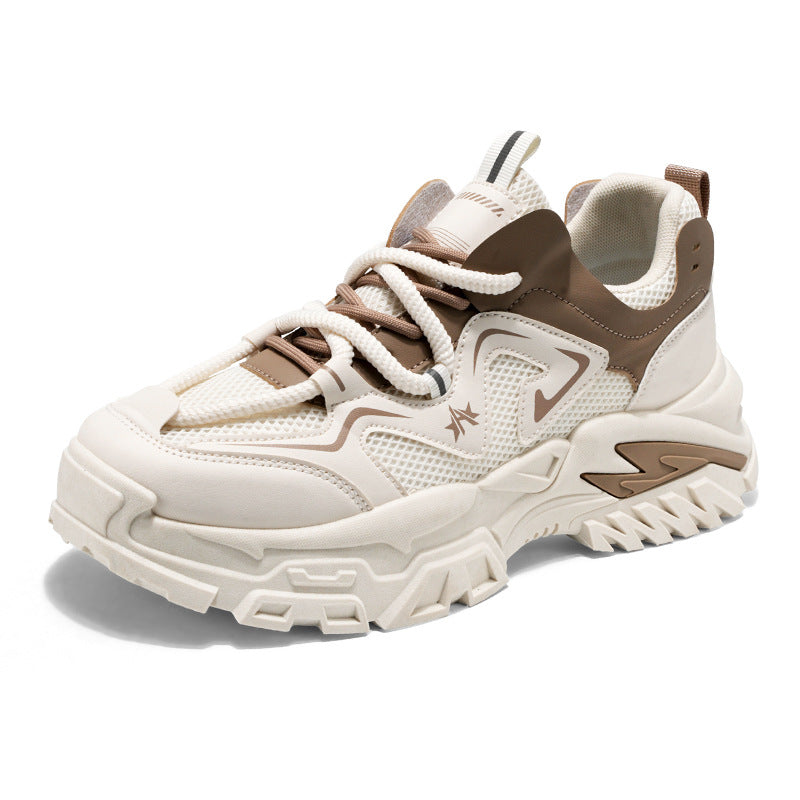 Spring new thick-soled height-increasing athletic dad shoes, versatile trendy sneakers, 2026 youth casual mesh breathable men's shoes
