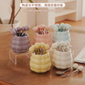 Wow, creamy ceramic fruit forks - a luxurious and stylish set. includes high-value stainless steel fruit picks and a decorative storage container for home