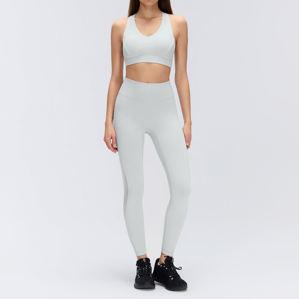 Yoga fitness clothing suit women's high-strength bubble wrap running sports bra naked high waist hip lifting yoga nine-point pants
