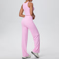 Naked feeling sports beautiful back yoga suit suit high waist silm hip straight-leg pants outdoor running quick-drying fitness suit