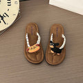 Flip-flops beach slippers flip-flops cute cartoon 2025 outwearsummernew arrival toe flatsnon-slip beach shoes