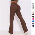 Fashion nude wide leg tight yoga pants high waist hip lifting quick drying micro flared pants casual sports fitness pants flare pants
