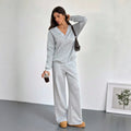 European and american  fall/winter new women's two-piece set: high-neck long sleeve top and wide-leg high-waisted pants casual sweatshirt set