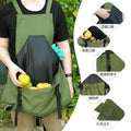 Outdoor picking apron with large pockets - multi-purpose fruit, vegetable, and flower harvesting bag for quick collection
