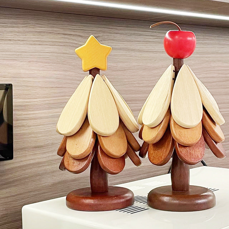 Creative and cute insulated coaster - single tree design - table decoration - creative home use - anti-scald, high temperature resistant, foldable pot holder