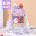 Cartoon water cup creative doll large capacity popular high-looking big belly cup student outdoor portable kids cup