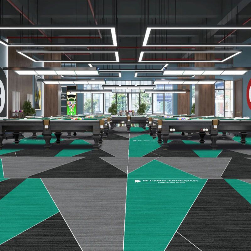 Custom billiard hall carpet - full coverage, printed design, large area, hotel & commercial billiard room nylon fire-retardant b1 carpet