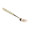 Creamy style 304 stainless steel cutlery set - includes knife, fork, and spoon with ceramic handles. high-style design, perfect for soups. suitable for kids and adults
