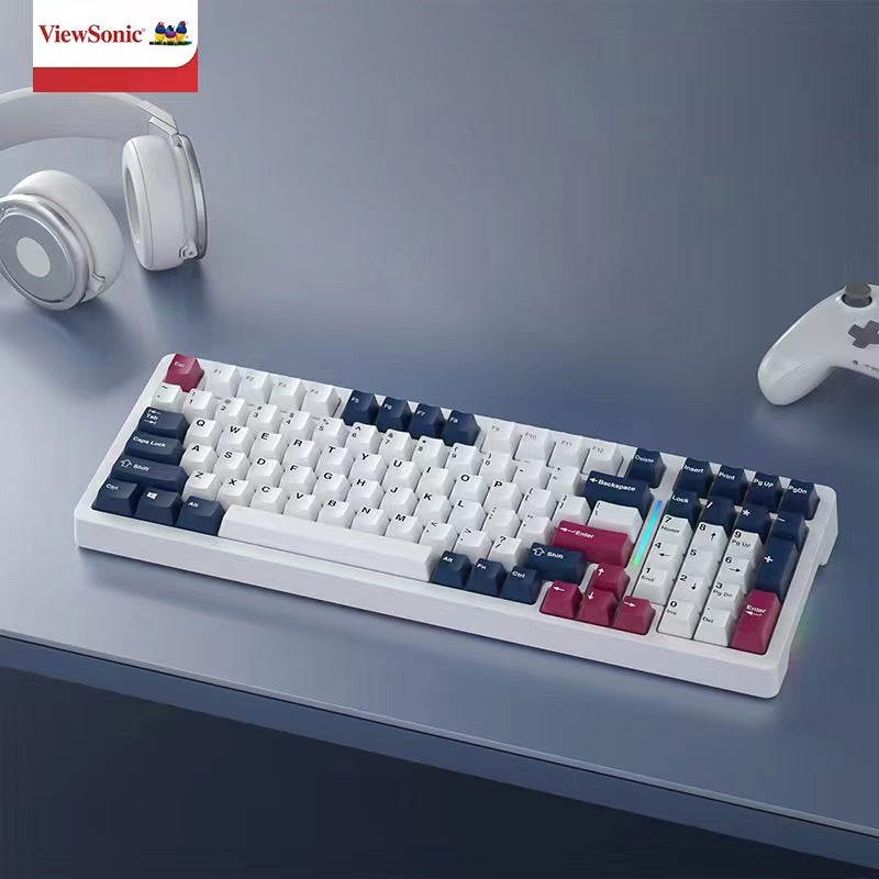 Viewsonic kc99 custom mechanical keyboard - gasket structure, full key hot-swappable, wireless tri-mode gaming keyboard