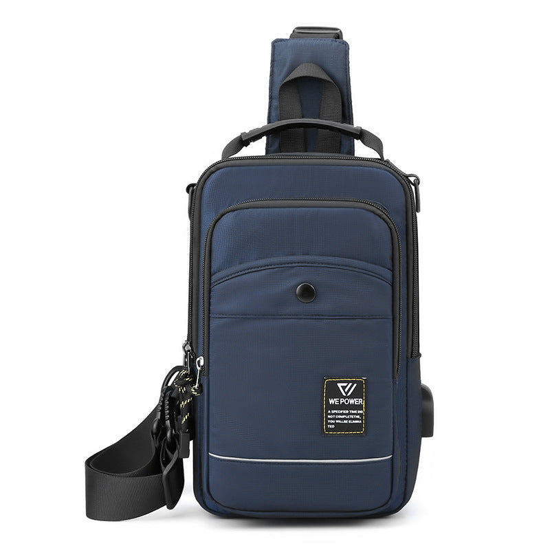 Cross-border new men's casual breast bag, multi-functional trend messenger bag, outdoor sports small backpack, anti-splashing breast bag