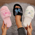 women's cotton slippers - new autumn/winter collection: rhinestone butterfly design, girly style, indoor/outdoor home wear, warm flat cotton slippers
