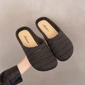 2025 summer new arrivalretro woven cut out vacation sandals toe half slippers women's shoes fashionoutwear sandals