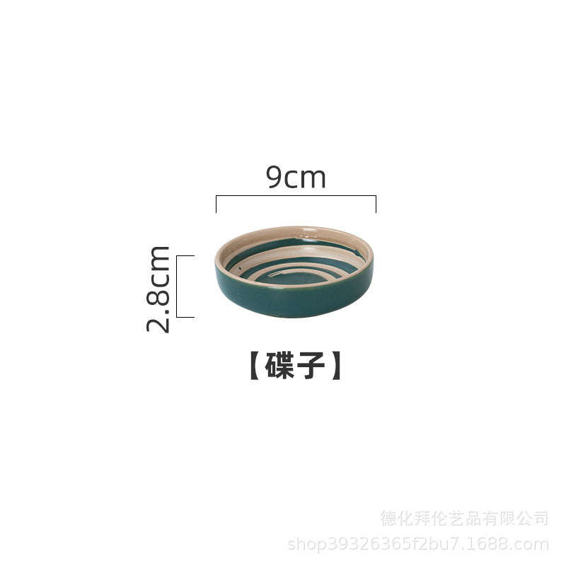 Japanese-style ceramic dinner plates for home use - creative large salad bowls, single-serving dishes, and retro dinnerware set