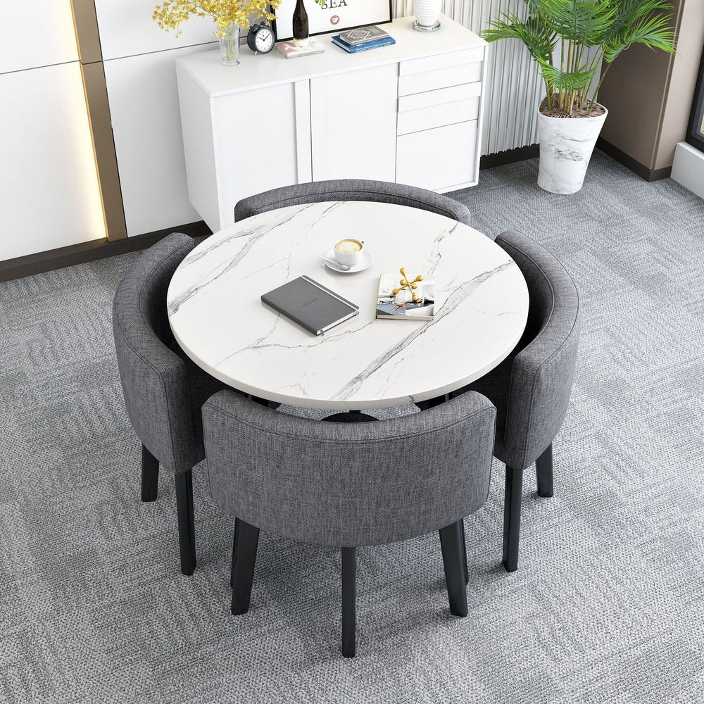 Collapsible dining table for home, small apartment, apartment, restaurant, shopfront negotiation table and chair set, reception round table