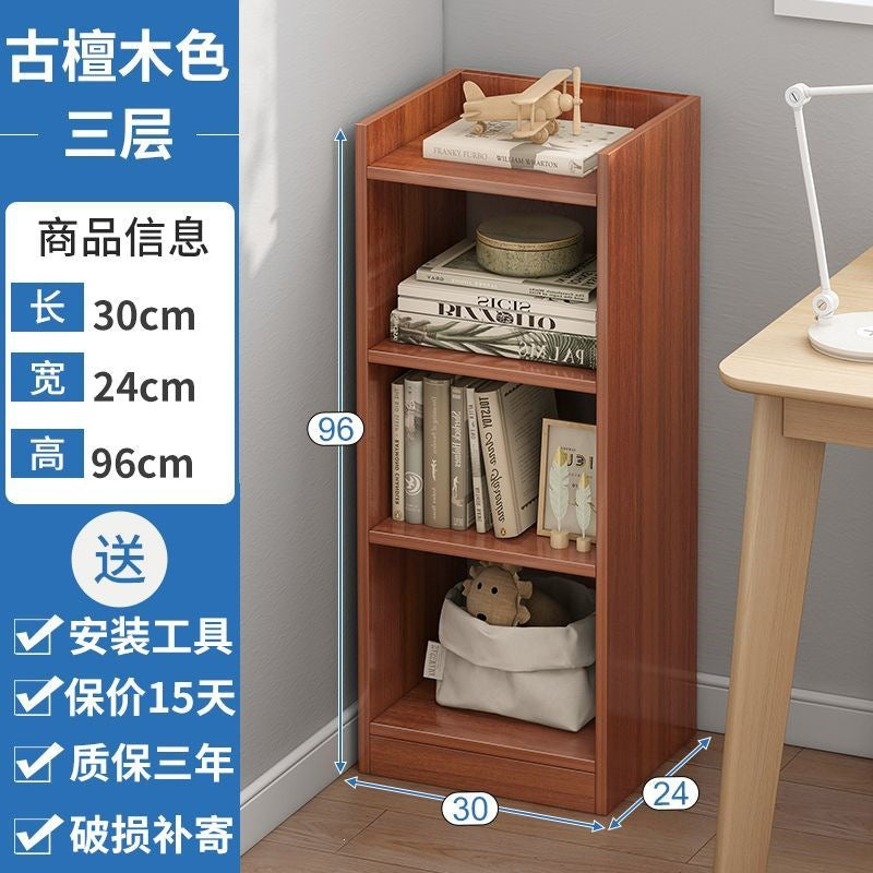 Bookshelf storage rack floor-standing simple for home multi-layer living room cabinet storage cabinet narrow slit small bookcase wall storage